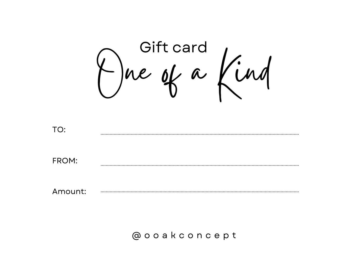 One of a Kind Card Gift Card